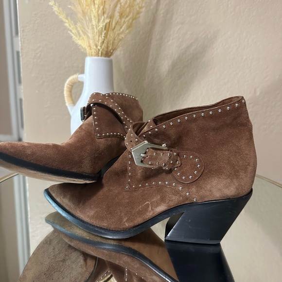 GivenchyBrown Suede Ankle Boots with Buckle Detail - Picture 5 of 8